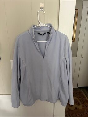 Lands' End Pale Blue Half-Zip Fleece Pullover